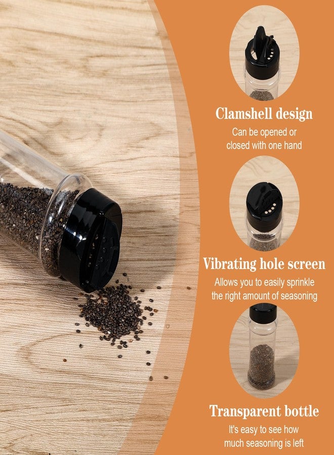wutfuooo 48 Pack Clear Plastic Spice Jars with Label and Shaker Lids Empty Spice Bottles Seasoning Containers Seasoning Jars Shaker Condiment Pots for Pepper Herbs Powders 3.4 oz - Image 3